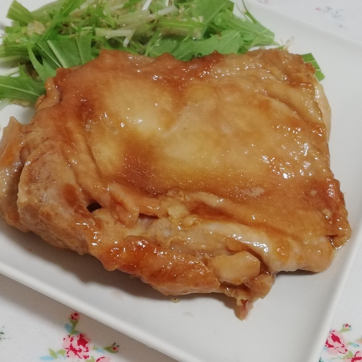 レンジで簡単ヘルシー♪鳥もも肉で照焼チキンステーキ